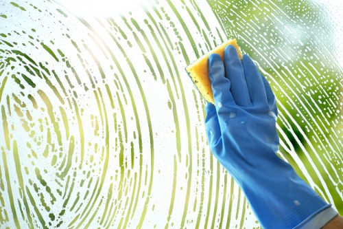 Cleaner using safe procedures while beginning a cleaning task