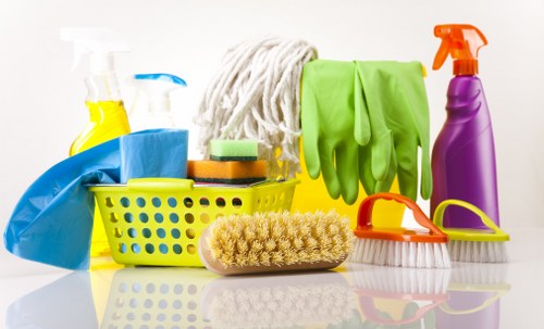 Bin store and shared access area maintenance in a residential building