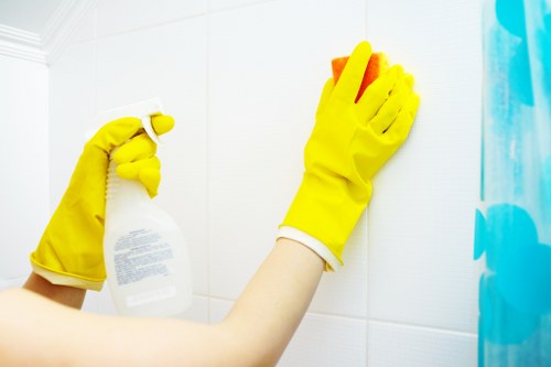 Detailed post-construction cleaning of a modern kitchen in Stjohnswood